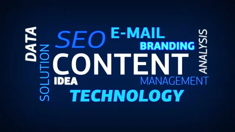 Content marketing word text cloud. Media search infographic engine Stock Footage 169272786