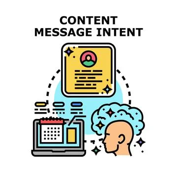 Content message intent concept creating digital strategy Stock Illustration
