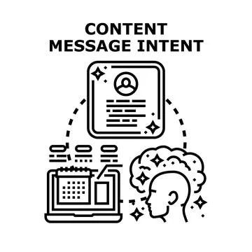 Content message intent concept creating digital strategy Stock Illustration