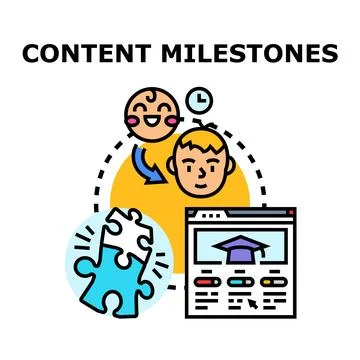 Content milestones achieving educational and personal development goals Stock Illustration