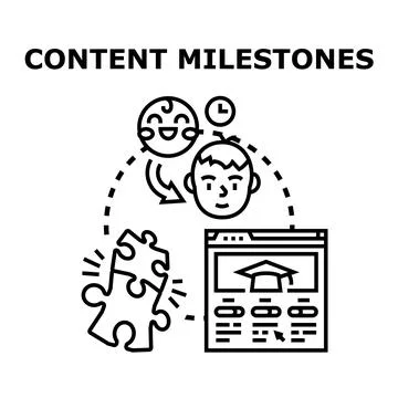 Content milestones achieving educational and personal development goals Stock Illustration