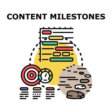 Content milestones planning and measuring business progress Illustrazione stock