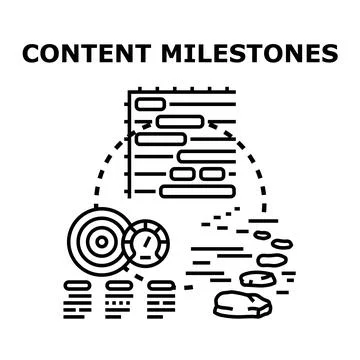Content milestones planning and measuring business progress Stock Illustration