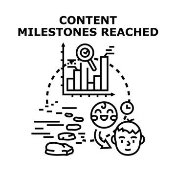Content milestones reached through progress and growth concept 스톡 일러스트