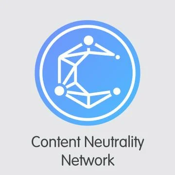 Content Neutrality Network - Digital Coin Vector Icon Stock Illustration