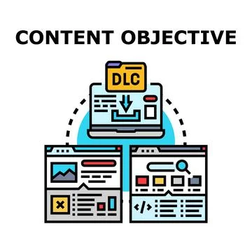 Content objective digital strategy and online development Stock Illustration