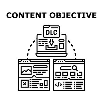 Content objective digital strategy and online development Stock Illustration