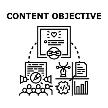 Content objective setting successful marketing strategy Illustrazione stock