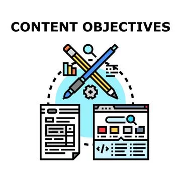 Content objectives planning digital strategy developing Stock Illustration