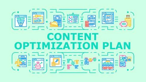 Content optimization plan banner icon vector illustration Stock Illustration