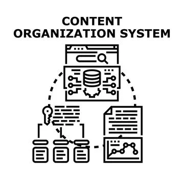 Content organization system managing important digital information Stock Illustration