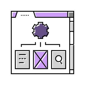 Content organization technical writer color icon vector illustration Stock Illustration