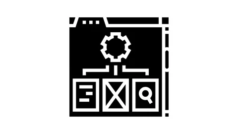 Content organization technical writer glyph icon animation Stock Footage 326152623