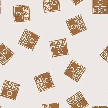 Content organization technical writer glyph seamless pattern Stock Illustration