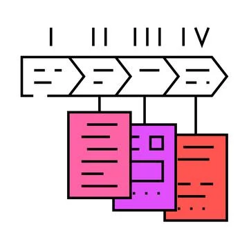 Content organization technical writer icon color illustration Illustrazione stock
