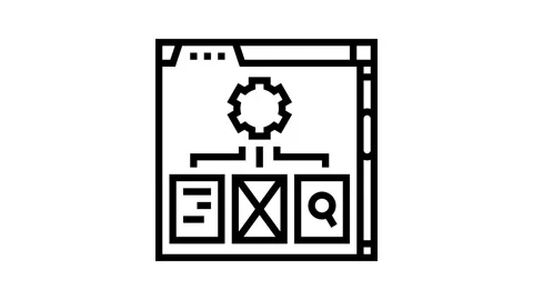 Content organization technical writer line icon animation Stock Footage 326131878