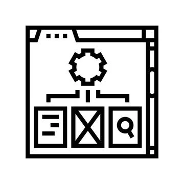 Content organization technical writer line icon vector illustration Illustrazione stock