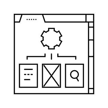 Content organization technical writer line icon vector illustration Stock Illustration