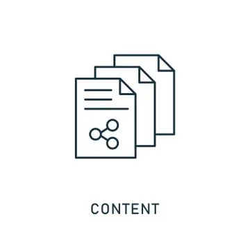 Content outline icon. Thin style design from smm icons collection. Pixel perfect Stock Illustration
