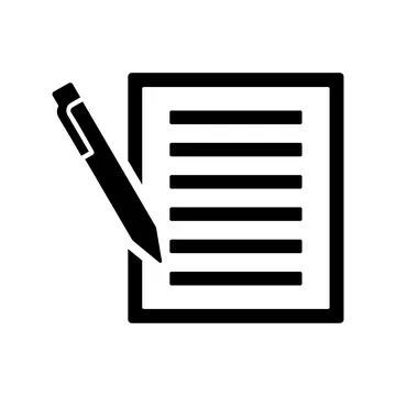 Content, paper, text icon. Black vector graphics. Stock Illustration