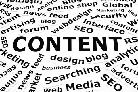 Content Paper Words Concept 스톡 사진