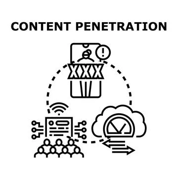 Content penetration optimizing digital user distribution strategy Stock Illustration