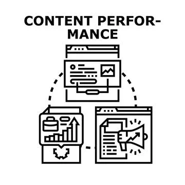 Content performance marketing strategy metrics concept Illustrazione stock