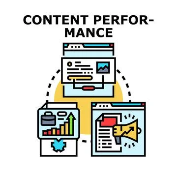 Content performance marketing strategy metrics concept Stockillustratie
