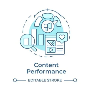 Content performance soft blue concept icon Stock Illustration
