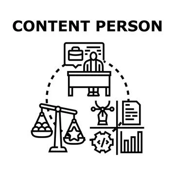 Content person working on digital creation strategy Stock Illustration