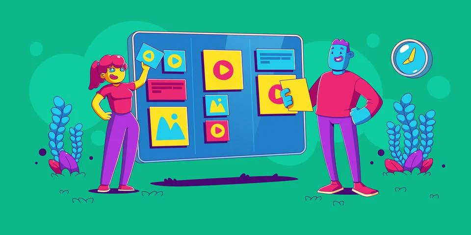 Content plan strategy concept for social marketing Stock Illustration