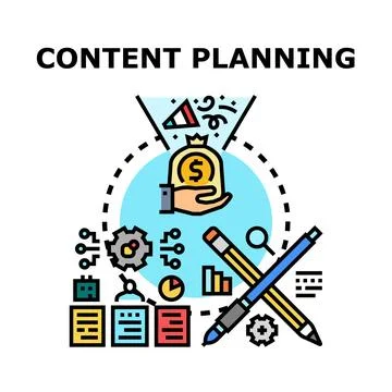 Content planning concept for business strategy Illustrazione stock