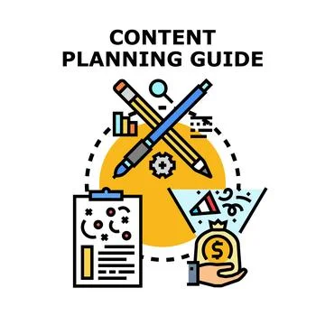 Content planning guide creating digital marketing strategy Stock Illustration