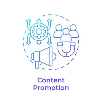 Content promotion blue gradient concept icon Stock Illustration