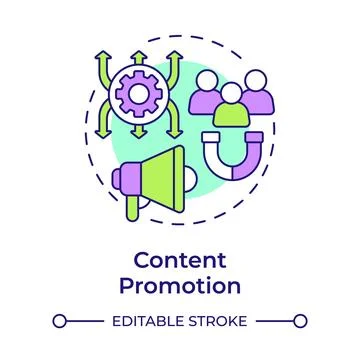 Content promotion multi color concept icon Stock Illustration