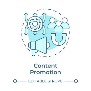 Content promotion soft blue concept icon Stock Illustration