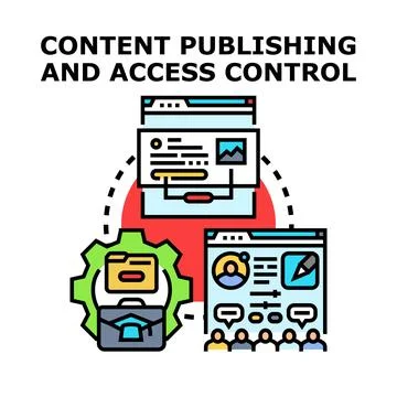 Content publishing access control system management concept Stock Illustration