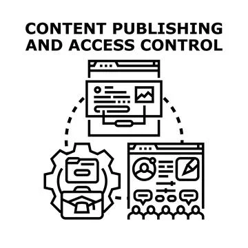 Content publishing access control system management concept Stock Illustration