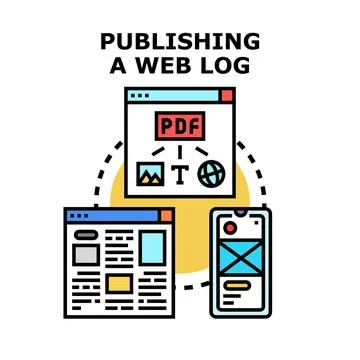 Content publishing creating, distributing, and sharing information Stock Illustration