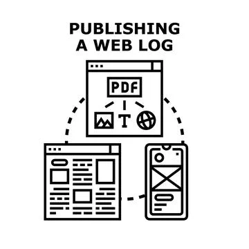 Content publishing creating, distributing, and sharing information Stock Illustration