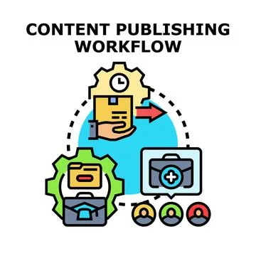 Content publishing workflow process optimizing digital strategy Stock Illustration