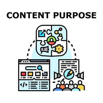 Content purpose strategy developing for online marketing Illustrazione stock