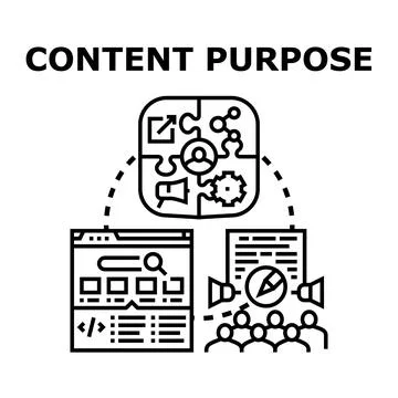 Content purpose strategy developing for online marketing Stock Illustration