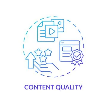 Content quality blue gradient concept icon Stock-Illustration