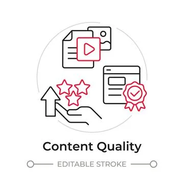 Content quality duotone line art concept icon Stock Illustration