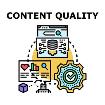 Content quality management and seo optimization process 스톡 일러스트