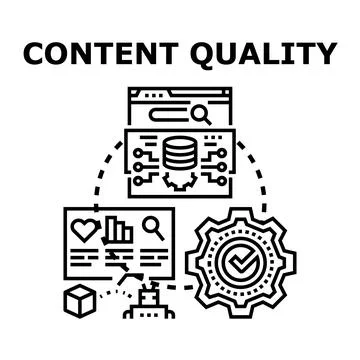 Content quality management and seo optimization process Stock Illustration