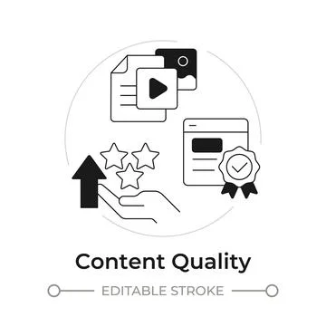 Content quality modern flat line concept icon Stock Illustration