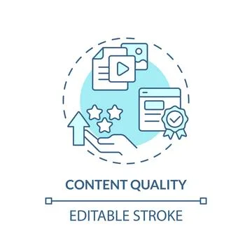 Content quality turquoise concept icon Stock Illustration