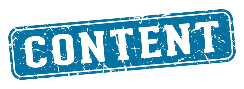 Content rectangular sign. content stamp Illustrazione stock